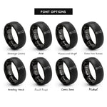 font options for inside engraving on black combination wrench rings