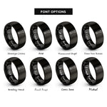 font options for inside engraving on black combination wrench rings