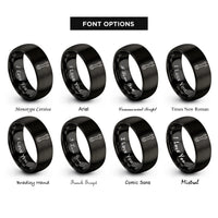 font options for inside engraving on black combination wrench rings