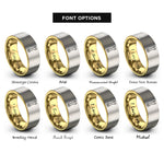 font options for inside engraving on gold & grey combination wrench rings