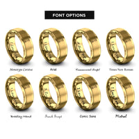 font options for inside engraving on gold combination wrench rings