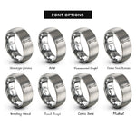 font options for inside engraving on grey combination wrench rings