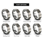 font options for inside engraving on silver combination wrench rings