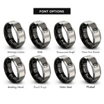 font options for inside engraving on black & gray combo amp rings