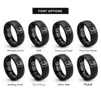 font options for inside engraving on black combo amp rings