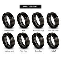 font options for inside engraving on black combo amp rings