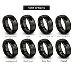 font options for inside engraving on black combo amp rings