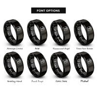 font options for inside engraving on black combo amp rings