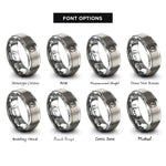 font options for inside engraving on grey combo amp rings