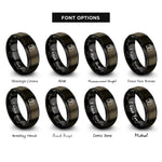 font options for inside engraving on gunmetal & black combo amp rings