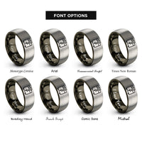 font options for inside engraving on gunmetal & gray combo amp rings
