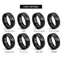 font options for inside engraving on black comet rings