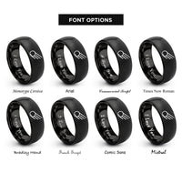 font options for inside engraving on black comet rings