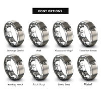 font options for inside engraving on gray comet rings