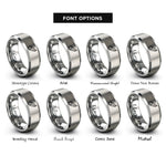 font options for inside engraving on silver comet rings