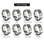 font options for inside engraving on gray commit dot rings
