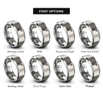font options for inside engraving on gray commit dot rings