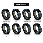 font options for inside engraving on gunmetal & blue commit dot rings