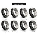 font options for inside engraving on black & gray commuter rail front rings