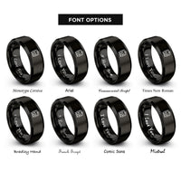 font options for inside engraving on black commuter rail front rings
