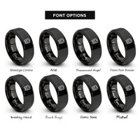 font options for inside engraving on black commuter rail front rings