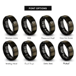 font options for inside engraving on gunmetal & black commuter rail front rings