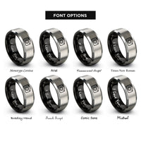 font options for inside engraving on black & silver compact camera rings