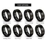 font options for inside engraving on black compact camera rings
