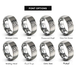font options for inside engraving on gray compact camera rings