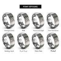 font options for inside engraving on gray compact camera rings