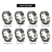 font options for inside engraving on silver compact camera rings