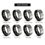 font options for inside engraving on black & grey compact disc cd rings