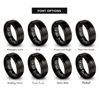 font options for inside engraving on black compact disc cd rings