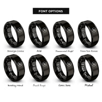 font options for inside engraving on black compact disc cd rings