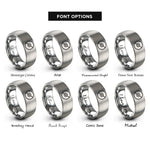 font options for inside engraving on grey compact disc cd rings