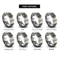 font options for inside engraving on silver compact disc cd rings