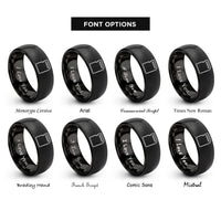 font options for inside engraving on black compact flash card rings
