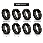 font options for inside engraving on black compact flash card rings