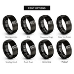 font options for inside engraving on black compact mirror rings
