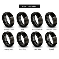 font options for inside engraving on black compact mirror rings