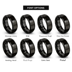 font options for inside engraving on black compact mirror rings