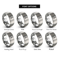 font options for inside engraving on grey compact shovel rings
