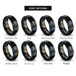 font options for inside engraving on gunmetal & blue comparator symbol rings