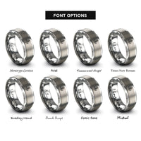 font options for inside engraving on gray compass anchor combo rings