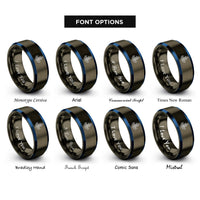 font options for inside engraving on gunmetal & blue compass anchor combo rings