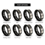 font options for inside engraving on black & grey compass rings