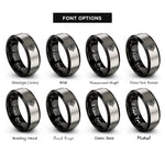 font options for inside engraving on black & gray compass rings