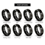 font options for inside engraving on black & grey compass rings