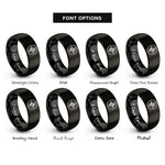 font options for inside engraving on black compass rings