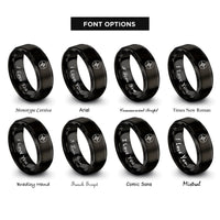 font options for inside engraving on black compass rings